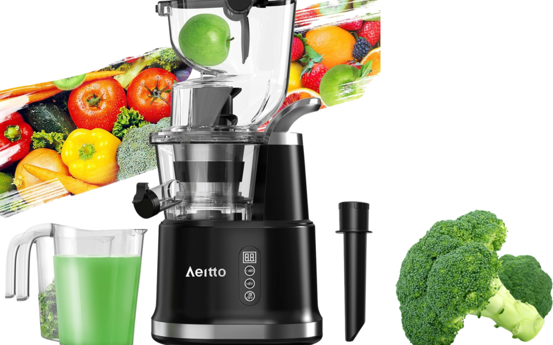 Aeitto Slow Masticating Juicer: High Yield, Cold Press Extractor for Nutrient-Rich Juices & Easy Cleaning